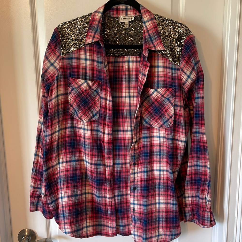 express sequin light flannel